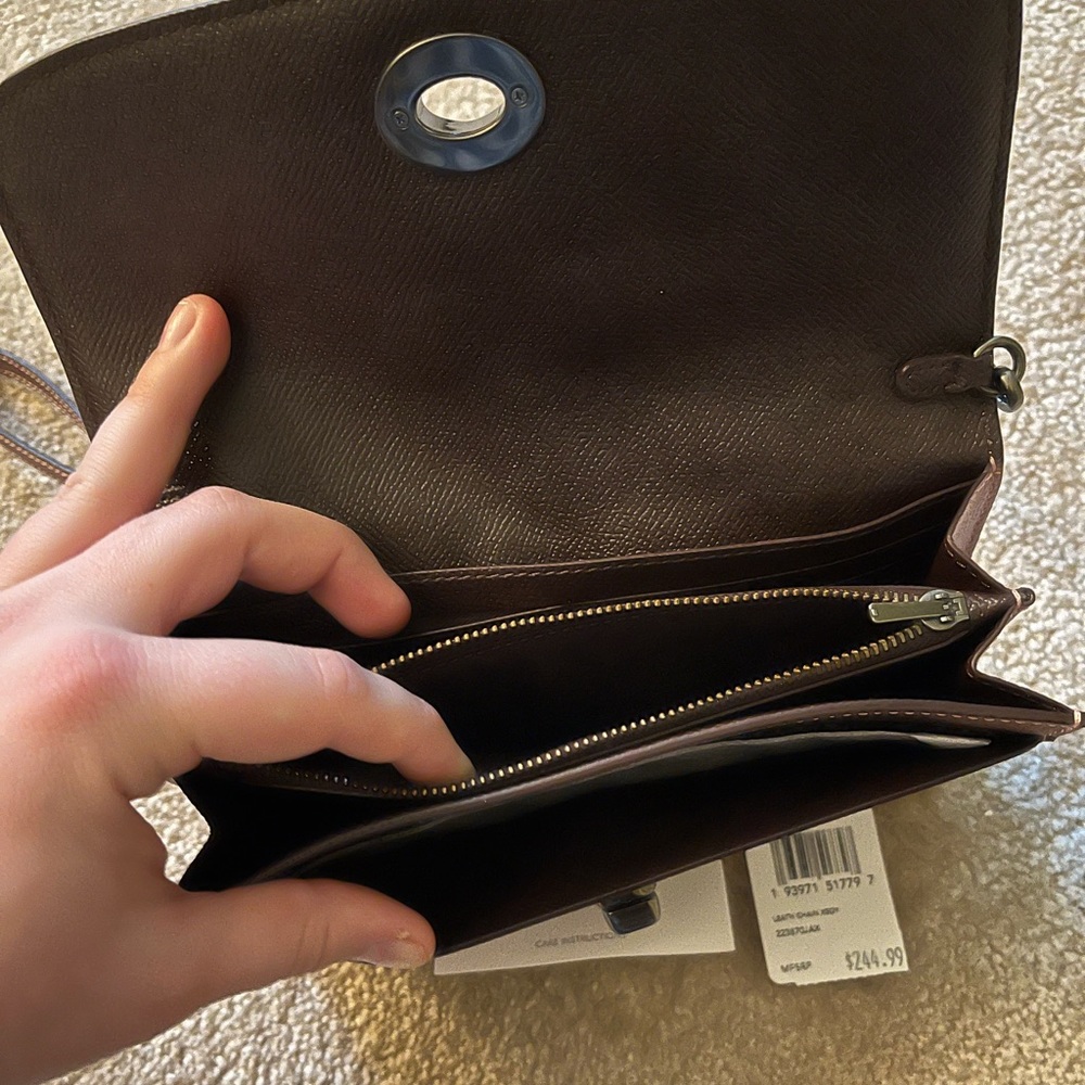 NWT Coach Metallic Crossbody Clutch Blush Pink Hues - Picture 3 of 4